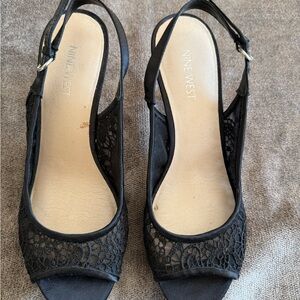 Nine West Black Lace Sandals